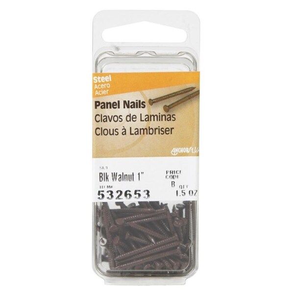 Hillman Common Nail, 1 in L, Black Walnut Finish, 6 PK 5331236 - main